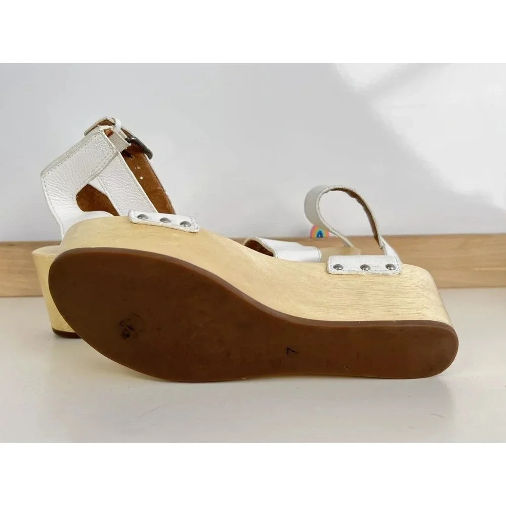 Kelsi Dagger Brooklyn Pietra‎ Wedges / Wood & Leather / Women's Size 7